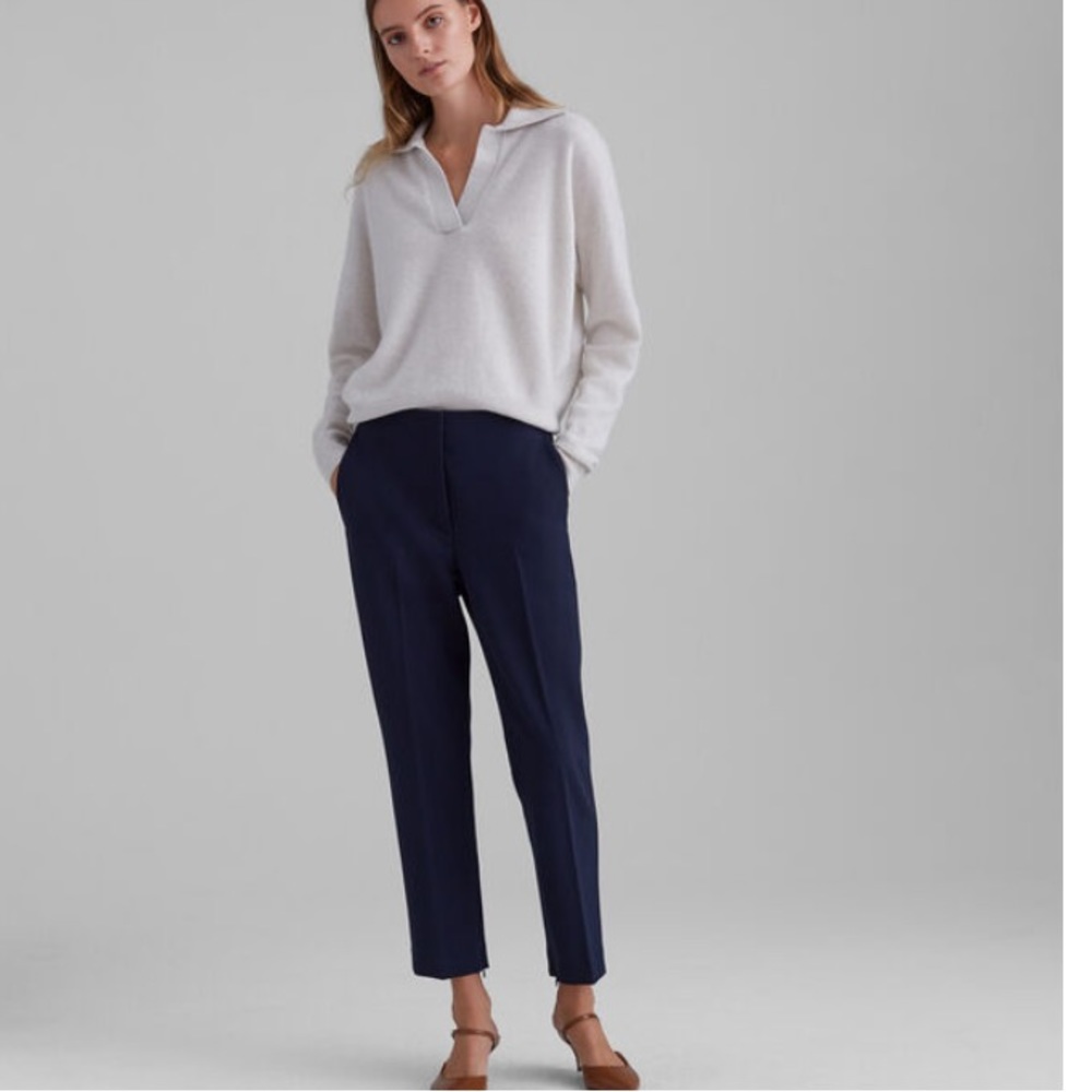 Club Monaco NavyBlue Slim Fit High Rise Stretch The Cigarette Pant Career NWT 12